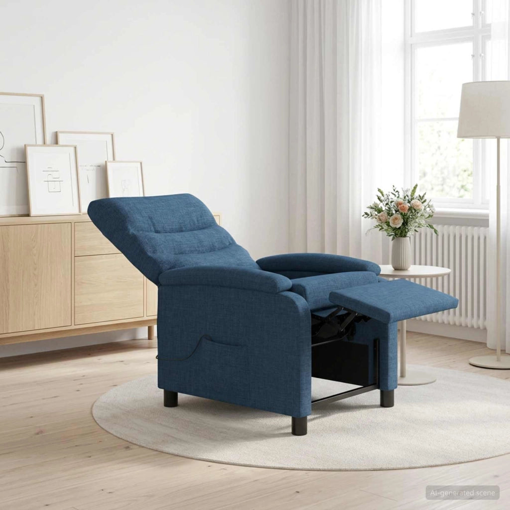 Poltrona Massaggiante Blu Tessuto 42034917