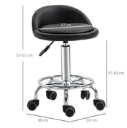 Sgabello da ufficio con schienale, altezza regolabile 57-72 cm, con rotelle girevoli, set da 2