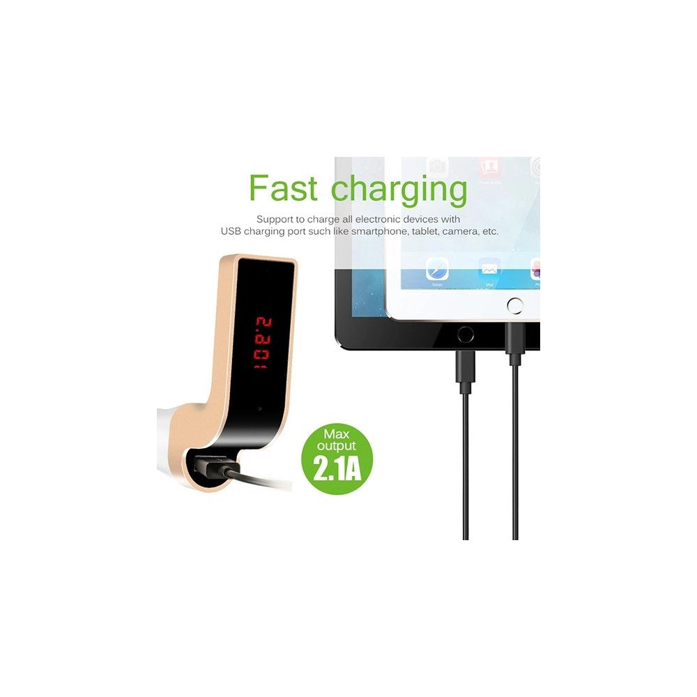 Trade Shop - Vivavoce Mod.590 Trasmettitore Bluetooth Mp3 Usb Sd Fm Auto Telecomando Display -