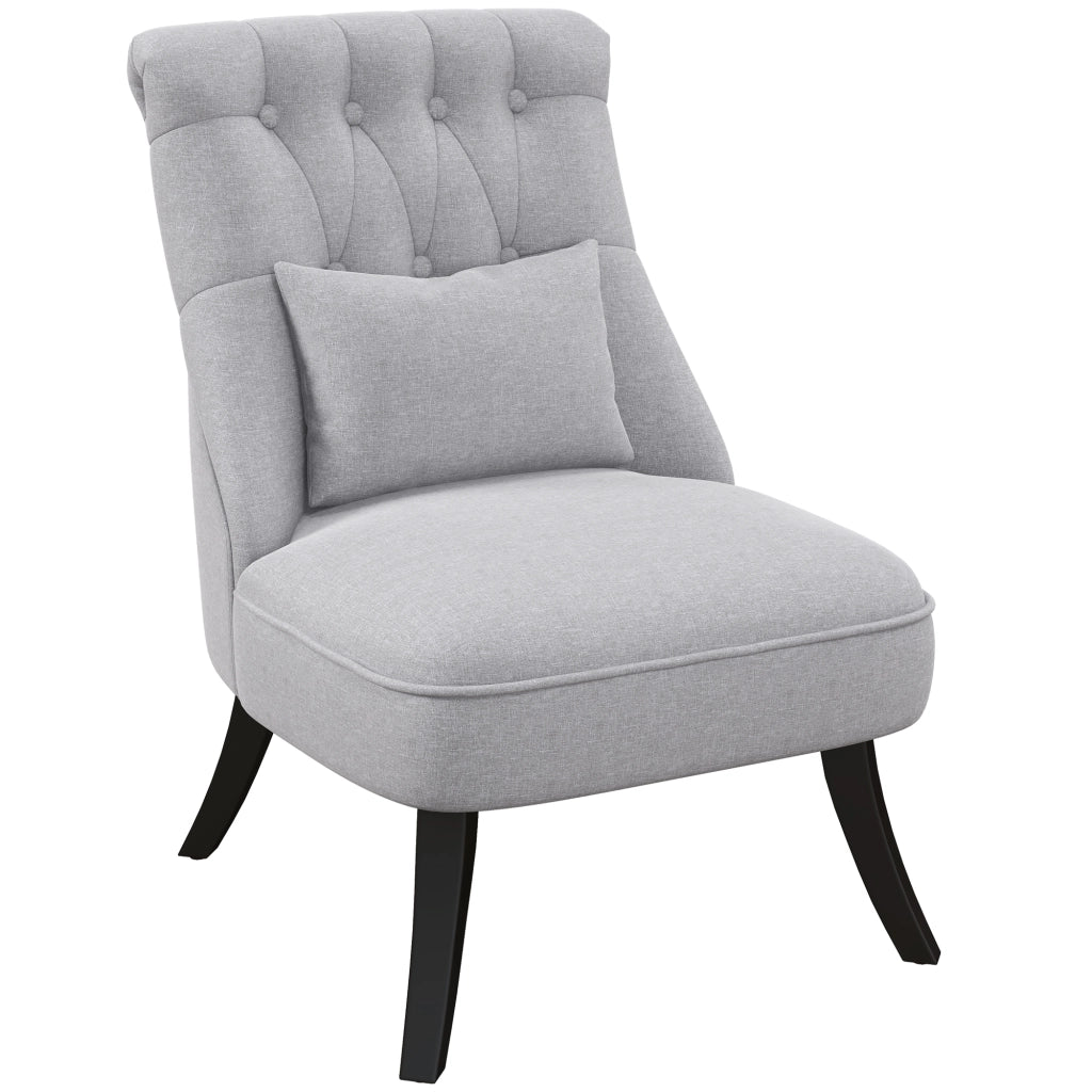Poltrona relax 52.5x69x77 cm con cuscino lombare in lino grigio
