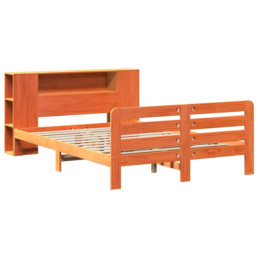 Letto senza Materasso Marrone Cera 140x190 cm in Legno di Pino 3309901