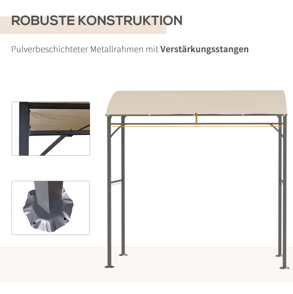 Gazebo per barbecue beige 215 x 150 x 220 cm