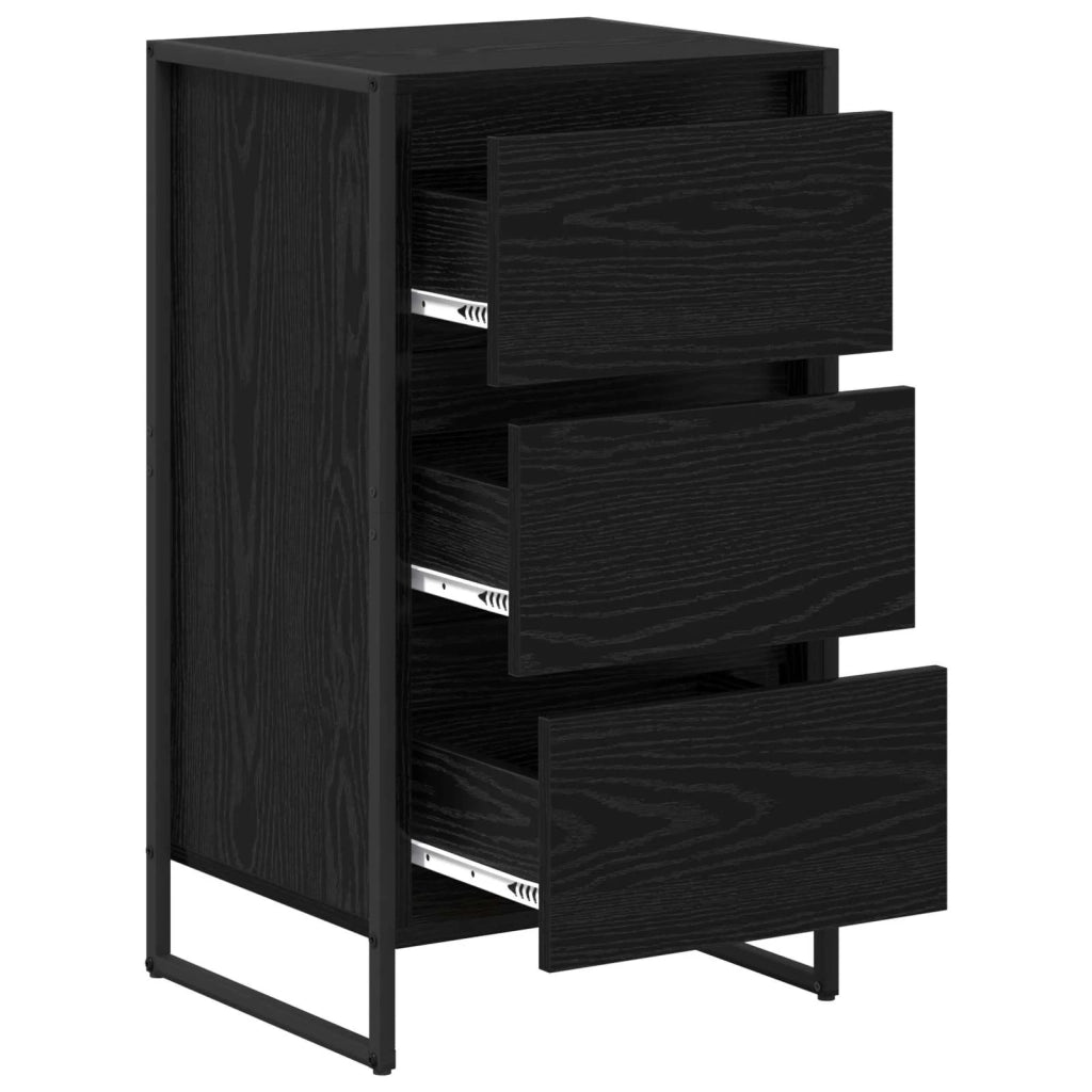 Credenza | Madia | Buffet da pranzo | Armadio da pranzo Rovere Nero 42 x 36 x 75.5 cm Legno multistrato