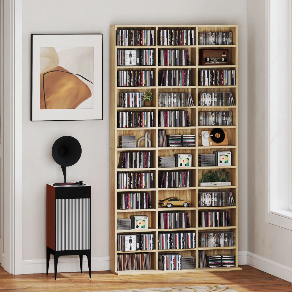 Libreria per CD e DVD ¨C zephmum ¨C 36 scomparti, quercia