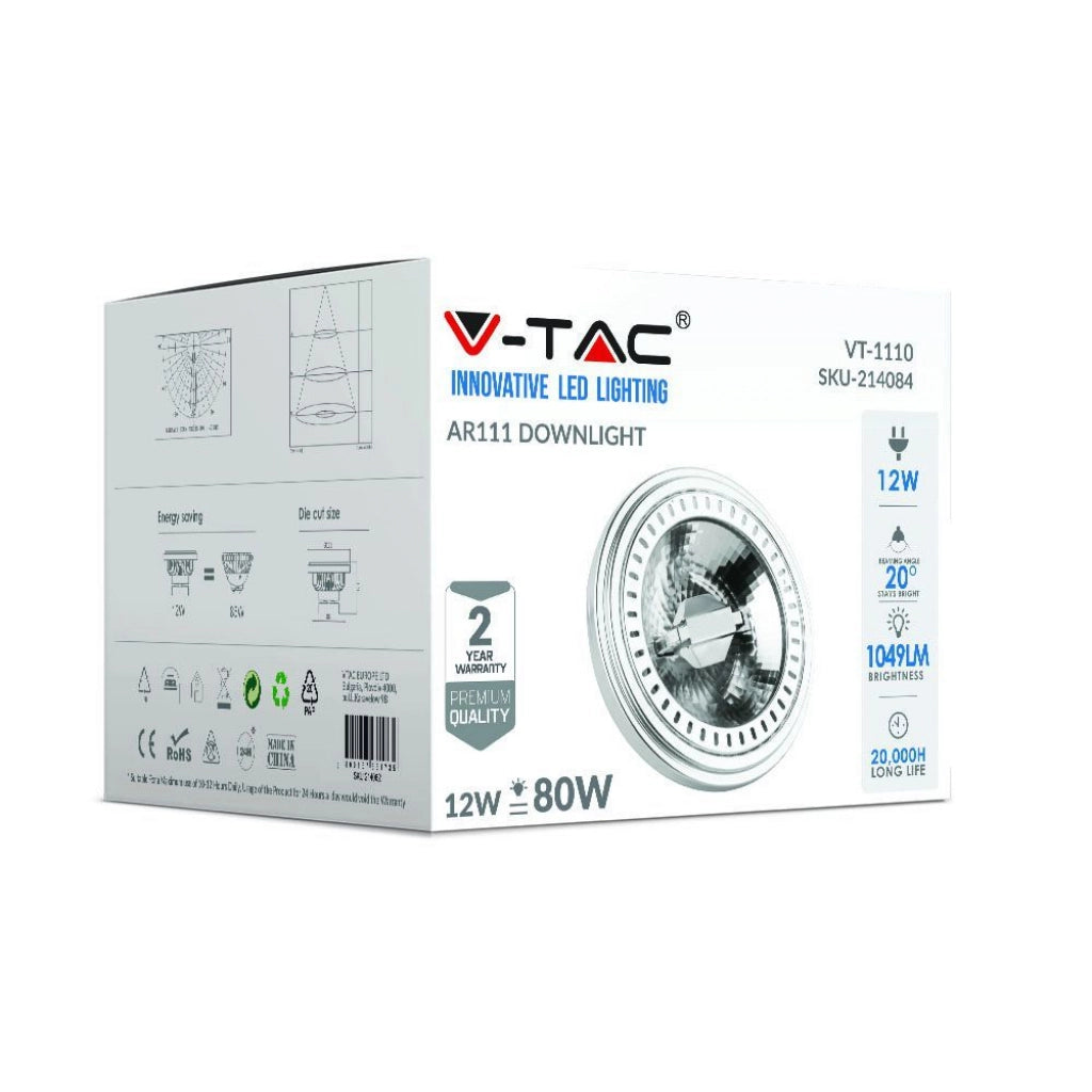Spotlight LED - AR111 Rimmesso 13,5W 12V G53 3000K 40`