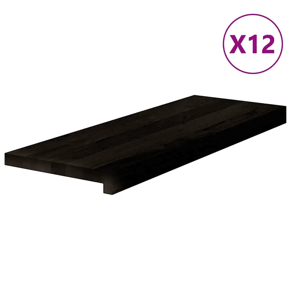 Gradini 12 pz Marrone Scuro 70x25x2 cm Legno Massello Rovere
