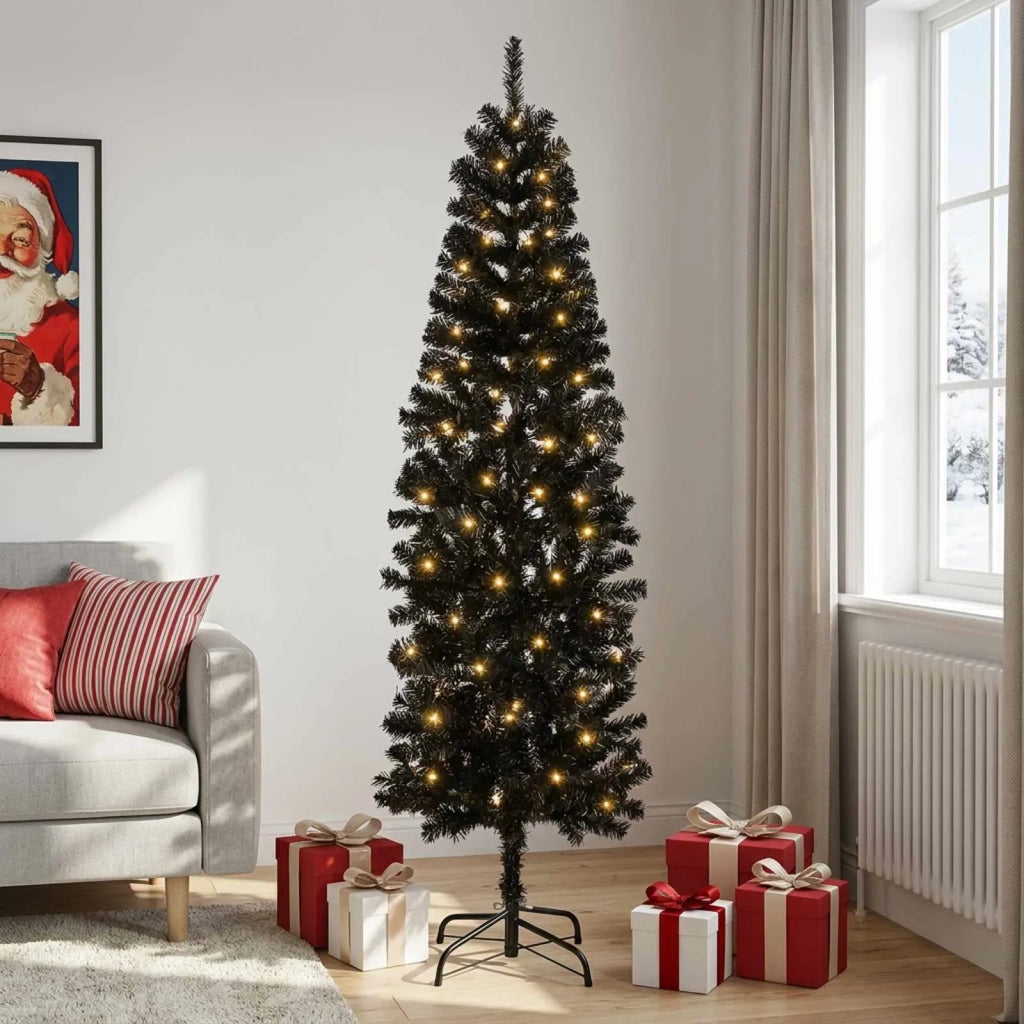 Albero di Natale Artificiale Sottile 180 cm 300 LED 3461117