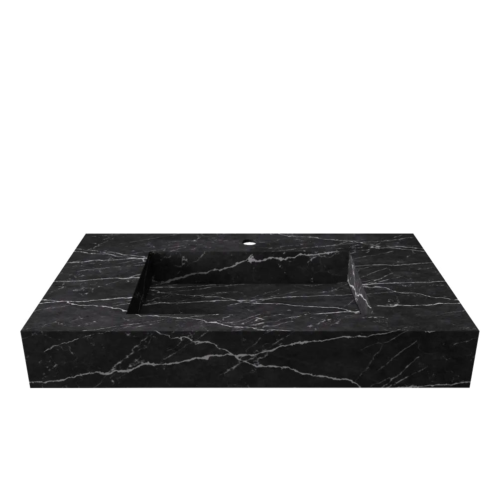 Lavabo sospeso in hpl 80cm effetto marmo scuro | Ledro