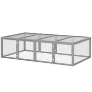 Conigliera da esterno e interno 181 x 100 x 48 cm ventilazione ottimale facile da pulire rustica in legno grigio 21_0007872