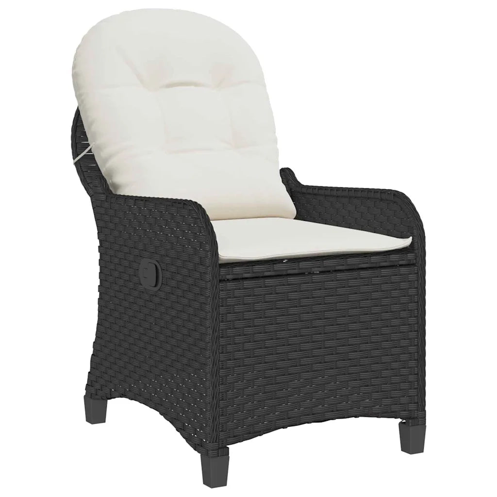 Divano Sedia-Poltrona reclinabile Nero polyrattan