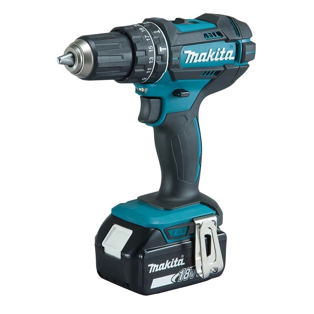 Makita DHP482RFX9 Trapano Avvitatore a Percussione a Batteria 18V 3Ah 62Nm 2 Velocita' 2 Batterie con Valigetta colore Nero Verde