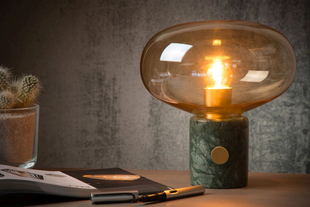 Lampada da tavolo Lucide Charlize marmo verde E27 40W