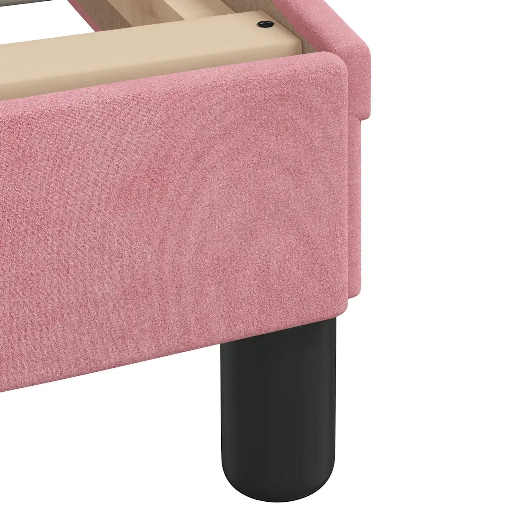 Giroletto senza Materasso-Struttura Letto Rosa 160x200 cm in Velluto
