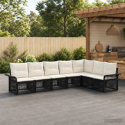 Set Divano da Giardino 7 pz Nero polyrattan 3434839