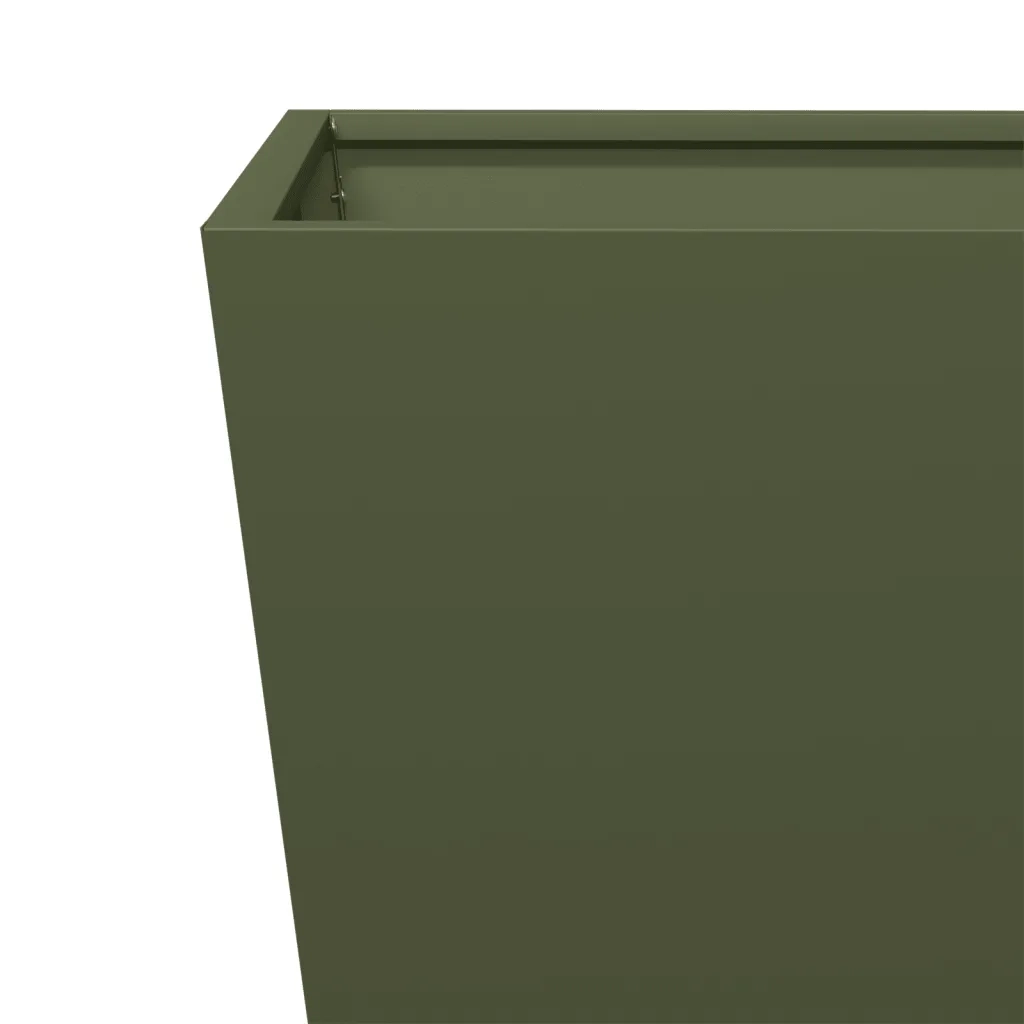 2 pz Fioriere | Cassetta per fiori | Vaso da Giardino Verde Oliva 50x50x50 cm in Acciaio
