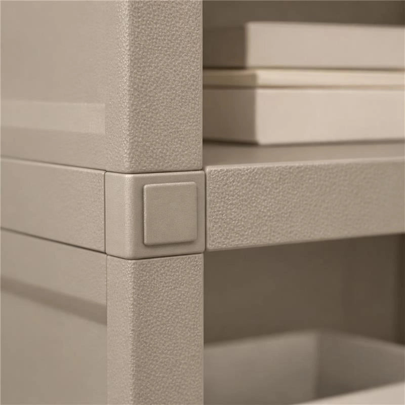 SCAFFALE 4 MODULI TAUPE 79X42,5X164 CM CON 2 PUNTALI – LIBRERIA ALTA CONTENITORE PER ZONA LIVING E STUDIO