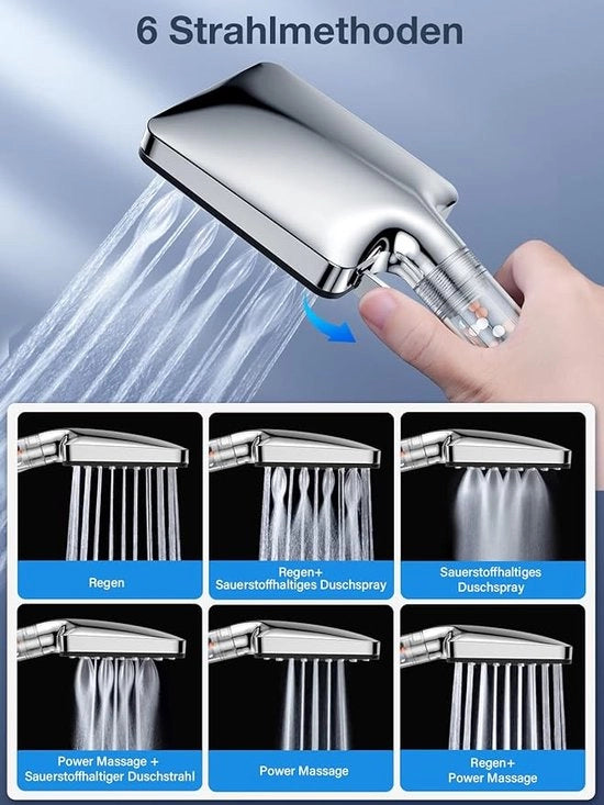 Douchekop a risparmio d'acqua con materiali premium