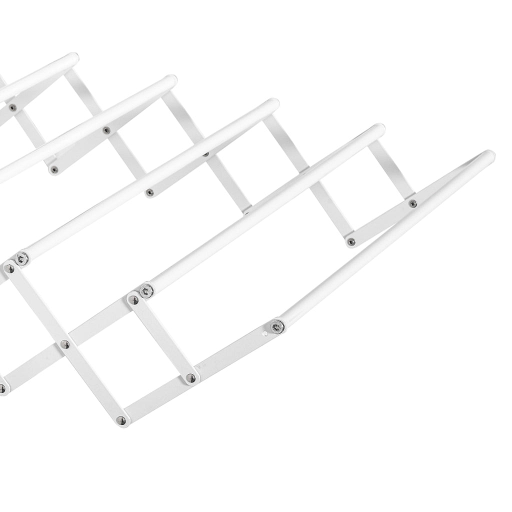 Stendino da parete 57,5 cm salvaspazio per interni ed esterni in metallo bianco, 63,5 x 60 x 20 cm