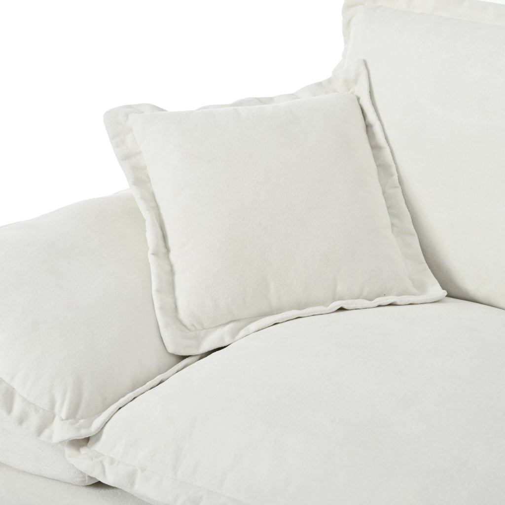 Divano Angolare Modulare con Ottomane e Contenitore ¨C MINIMAL ¨C Chenille Beige