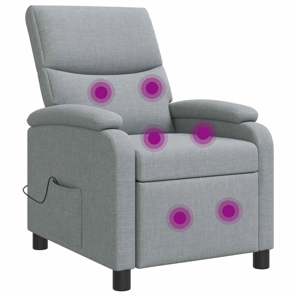 Poltrona Massaggiante Grigio Chiaro Tessuto 42035009