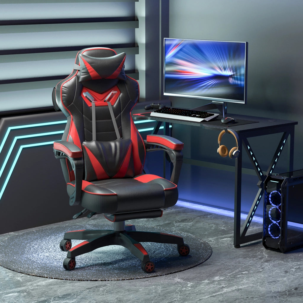 Poltrona da gaming ergonomica ¨C Minimal ¨C nera e rossa
