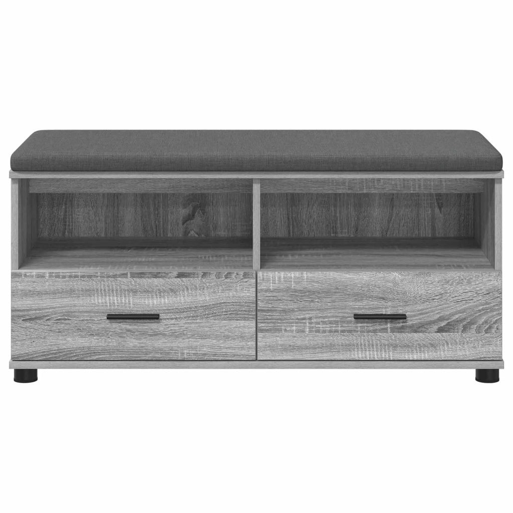 Panca per ingresso con cuscino Sonoma grigia 100 x 38 x 46 cm