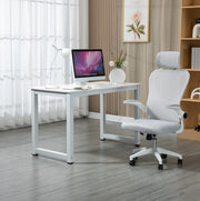 Scrivania Bianca per Computer con Piano Ampio e Design Moderno