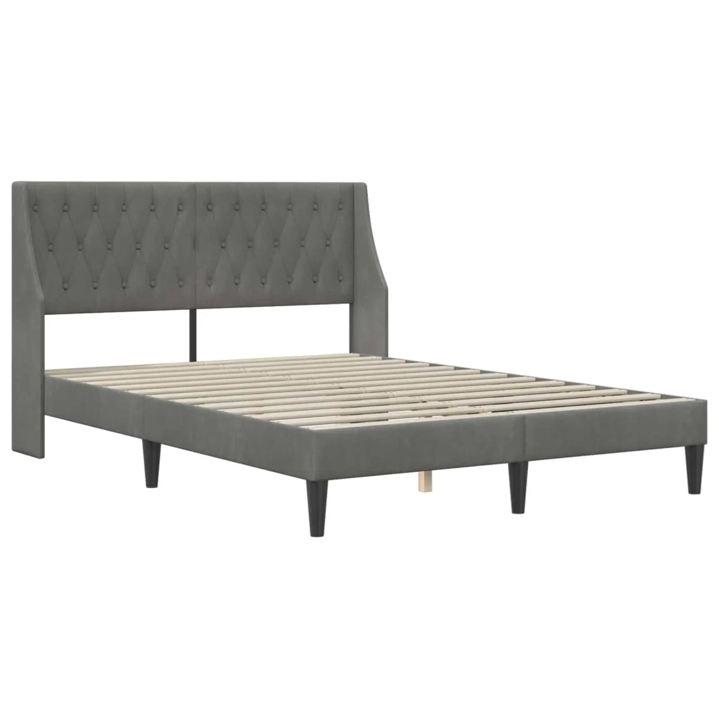 Struttura letto con materasso-Giroletto Grigio scuro 120 x 190 cm Velluto 591113