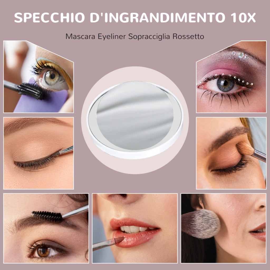 Specchio Trucco con Luci Regolabili ¨C zephmum ¨C Bianco, 31x41.5x3cm
