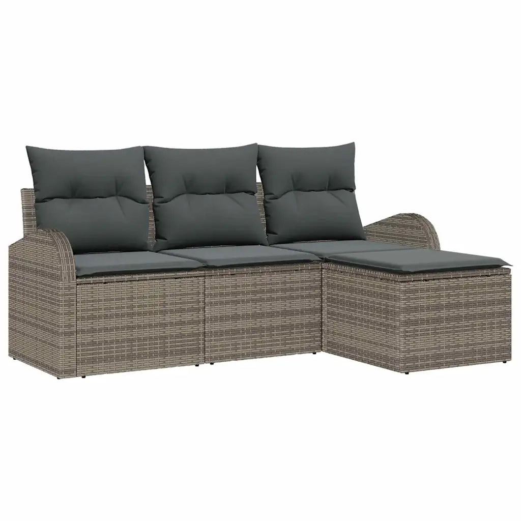 Set Divano da Giardino | Set Salotto da Giardino Grigio polyrattan