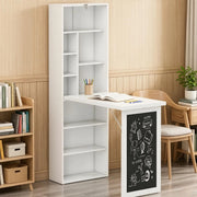 Scrivania da parete multifunzionale in MDF e legno di pino bianco o nero, dimensioni 98x51x153 cm
