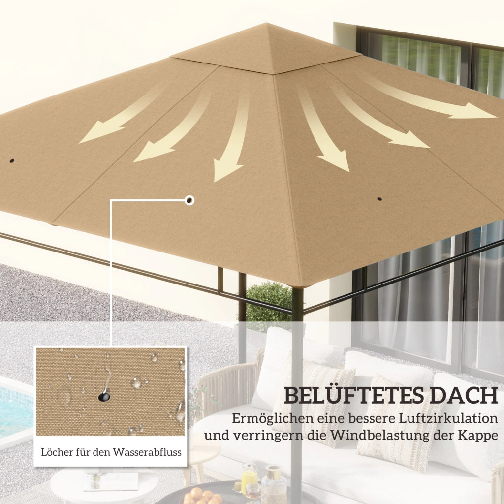 Tetto sostitutivo per gazebo da giardino ¨C zephmum ¨C Poliestere 298x295 cm Beige