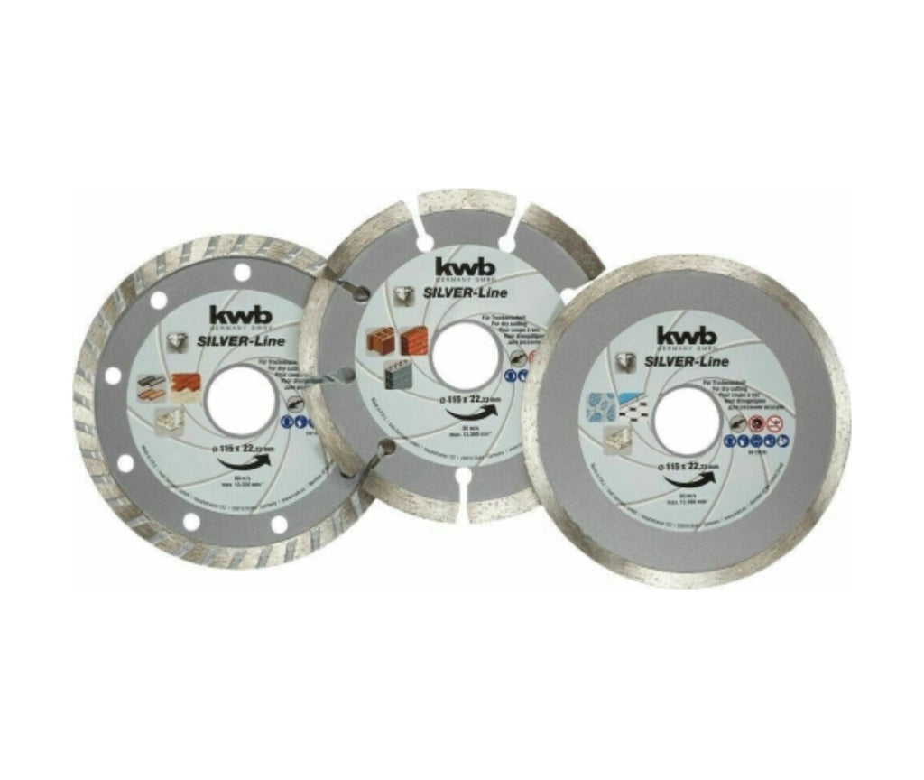 Set Dischi Diamantati KWB D.115 mm Universali Pz 3