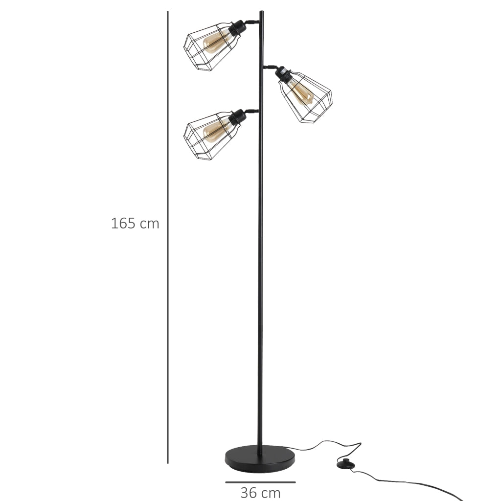 Lampada da terra industriale ¨C Minimal ¨C 3 luci, nero