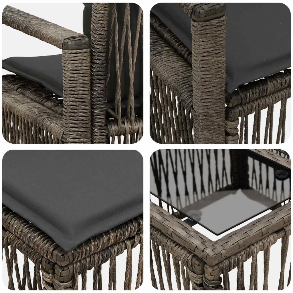 Set Divano da Giardino 11 pz Grigio polyrattan 3435761
