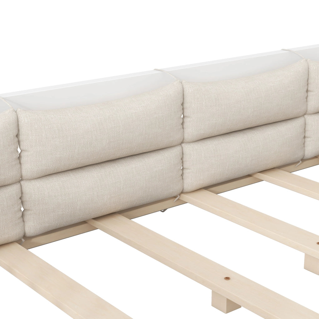 Letto singolo 90x200 cm con sponde di sicurezza e cuscini bianco HOMVRA