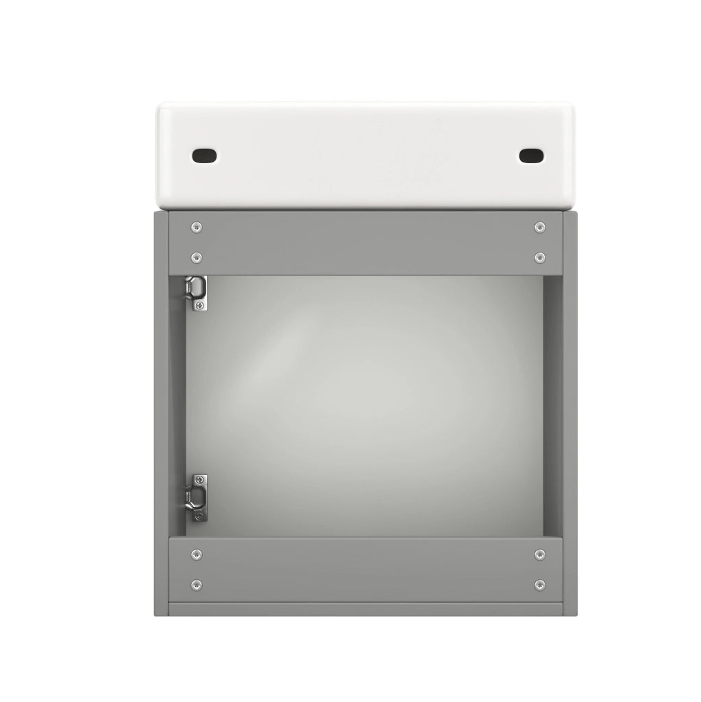 Mobile bagno sospeso con lavabo in ceramica 46 cm con armadietto contenitore