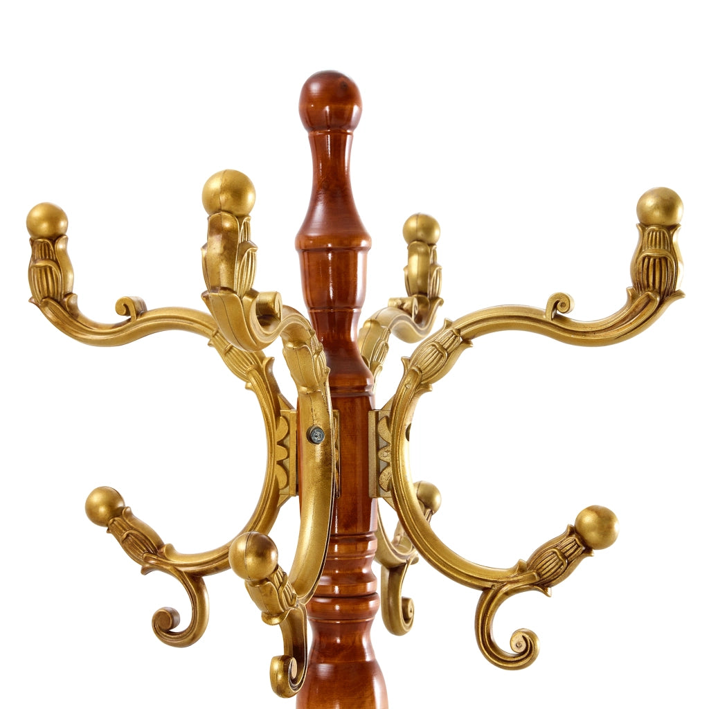 Appendiabiti da terra in legno massello stile europeo, altezza 195 cm, design classico con base stabile