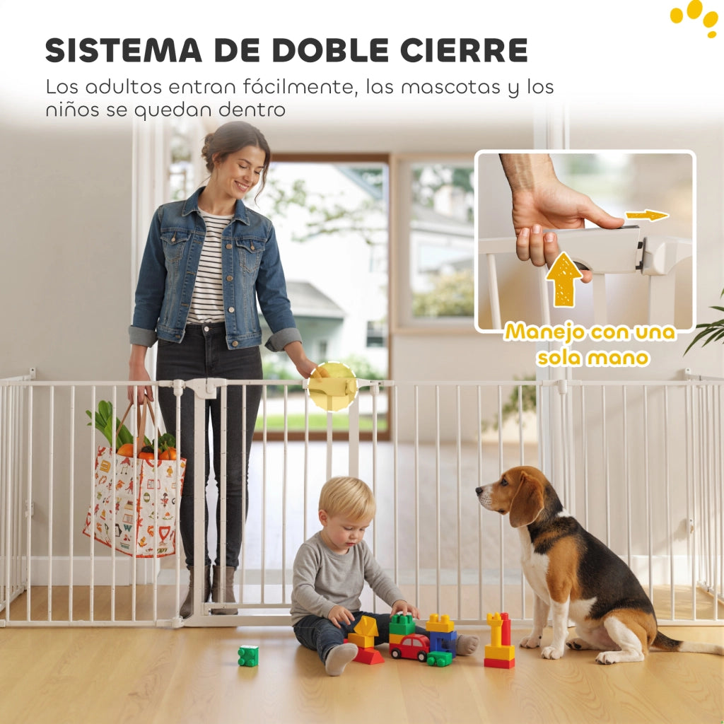 Cancello per Cani Pieghevole 6 Pannelli ¨C Minimal ¨C Bianco