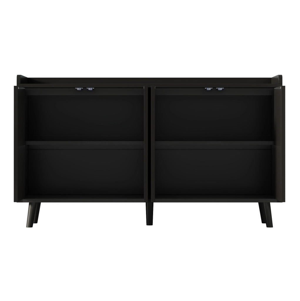 Sideboard con 4 ante e ripiani regolabili in MDF 140x40x84 cm per soggiorno e sala da pranzo