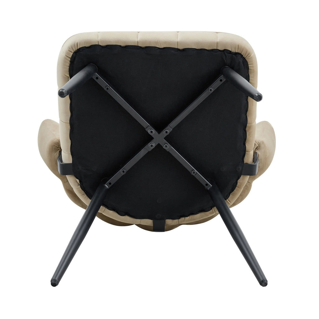 Set tavolo da pranzo rotondo Ø107 cm con 4 sedie in tessuto marrone chiaro HOMVRA