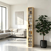 Torre porta CD 21x20x175 cm salvaspazio per 204 CD in MDF e truciolato naturale