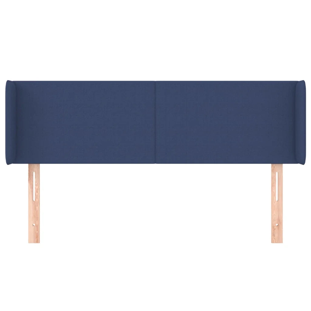 Testiera | Testata ad Orecchio Blu 147x16x78/88cm in Tessuto