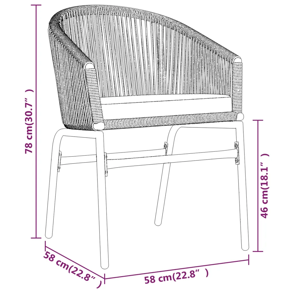 Set da Pranzo da Giardino 7 pz Grigio 3099255