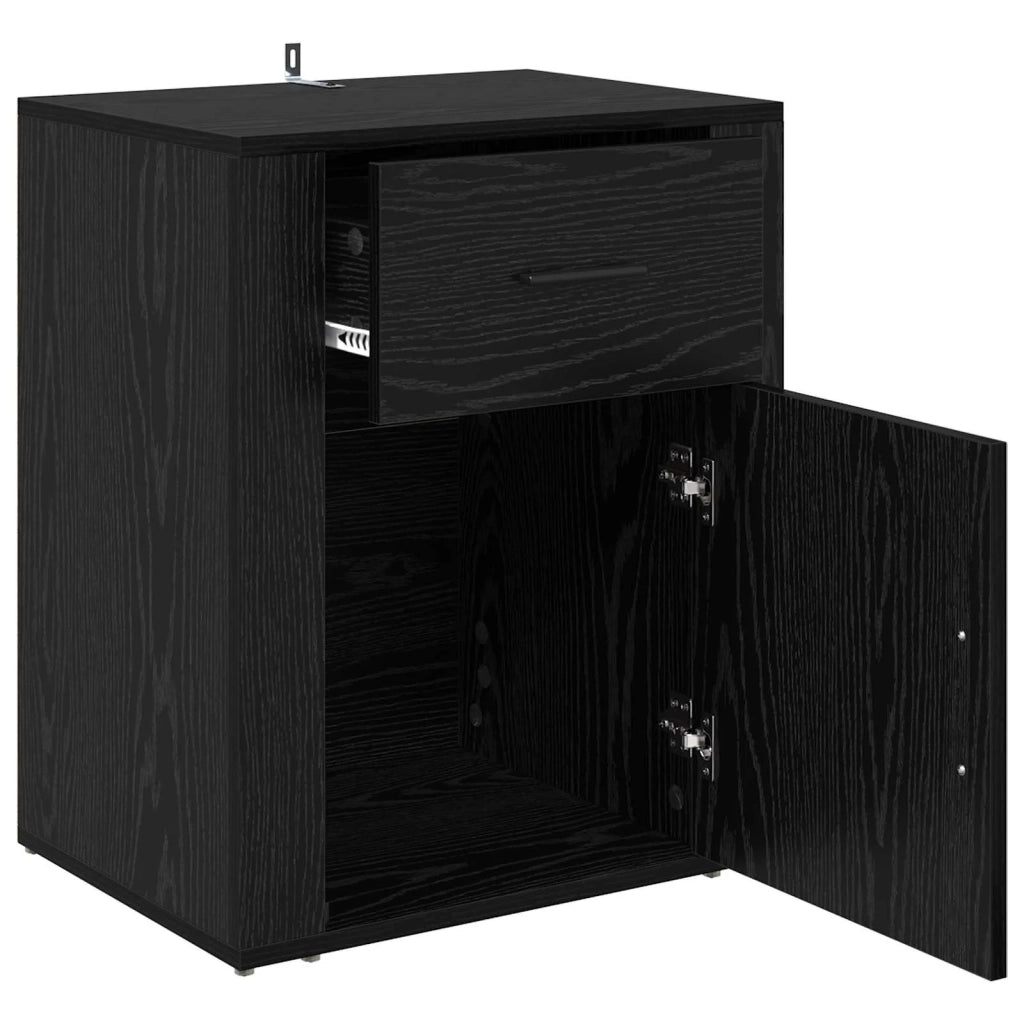 Armadio da Notte Rovere Nero 35 x 50 x 60 cm Legno multistrato 881071