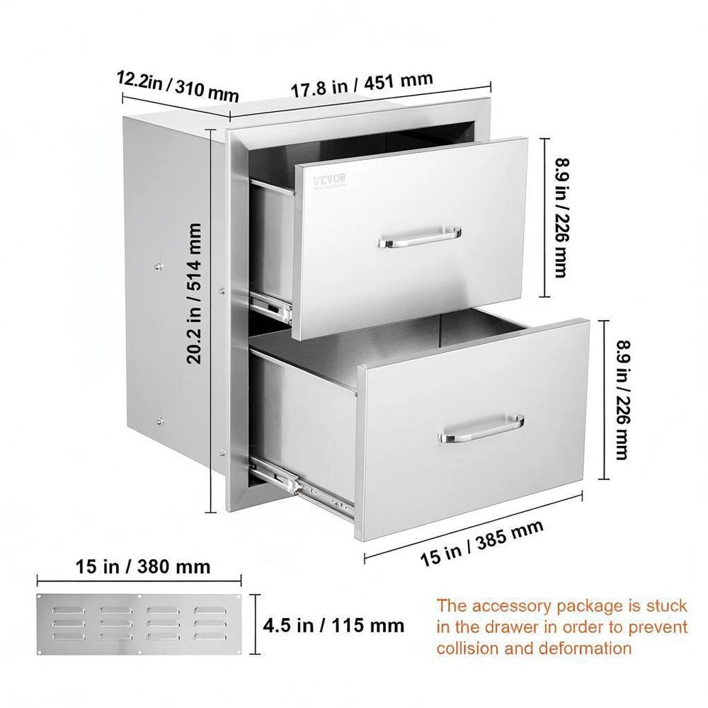 BBQ Drawers 45 X 52 Cm, Drawer Unit, Storage Cabinet, Grill Shelf