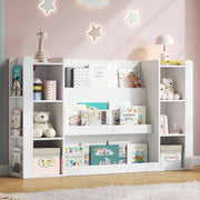 Libreria per Bambini in Legno con Ripiani Aperti e Angoli Arrotondati Bianca per Cameretta