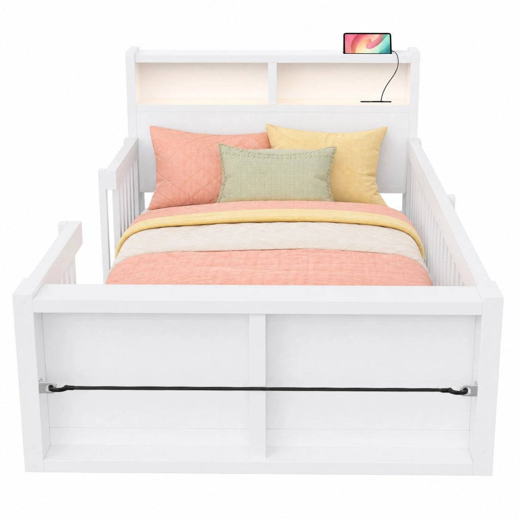 Letto singolo per bambini 90 x 190 cm con USB e luce notturna