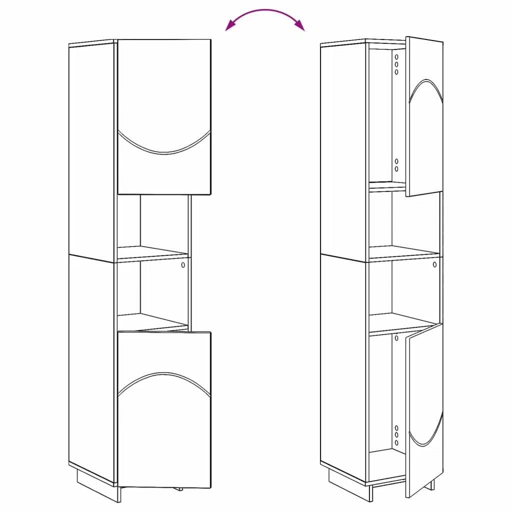 Set mobili da bagno 2 pz Nero Legno ingegnerizzato 3433092