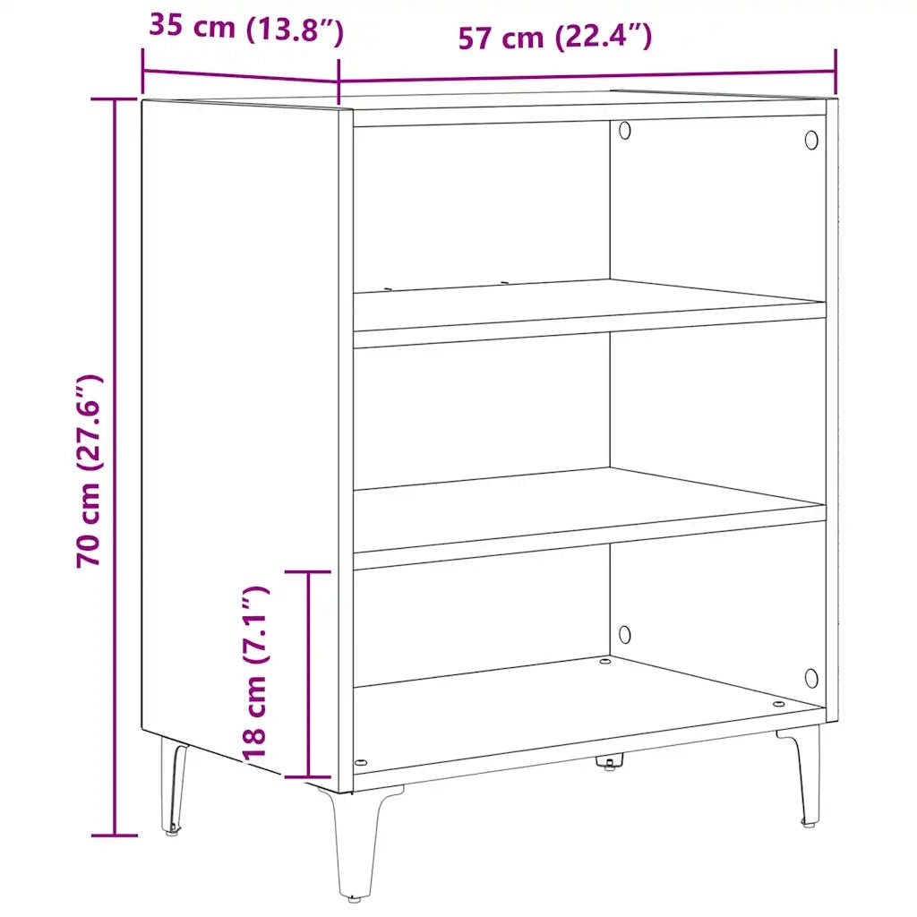 Credenza | Madia | Buffet da pranzo | Armadio da pranzo Rovere Artigianale 57x35x70 cm in Truciolato